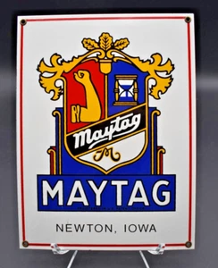 VINTAGE WEBERS " MAYTAG " PORCELAIN METAL SIGN 12" X 9" - EXCELLENT CONDITION - Picture 1 of 17