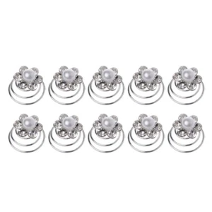 Fashion Wedding Bridal Jewelry Flower Spirals Twist Pins Crystal Pearl Hair Clip - Picture 1 of 11