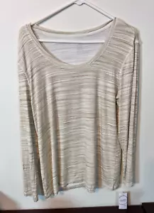 NWT Women's Jockey Better Basics Tan Light Weight Soft Feel Long Sleeve Shirt XL - Picture 1 of 5