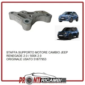 STAFFA SUPPORTO MOTORE CAMBIO JEEP RENEGADE 2.0 / 500X 2.0 ORIGINALE 51877953 - Foto 1 di 1