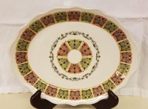 Vintage MCM Syracuse China Coral & Jade Diner Restaurant 12” Platter 7H USA - Picture 1 of 7