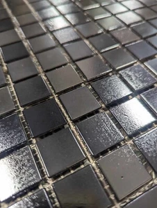 Black Iridescent Opaque Glass Mosaic Tile - Picture 1 of 3