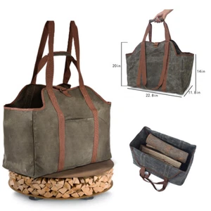 Canvas Firewood Wood Carrier Bag Log Camping Outdoor Holder Carry Storage Bag  - Picture 1 of 12