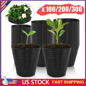 100PCS Plastic Plant Flower Pots Nursery Garden Seedlings Starting Pot Bags Box - Picture 1 of 10