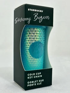 Starbucks Glacier Blue Ombre Studded Ornament Keychain 2023 Cold Cup New - Picture 1 of 7