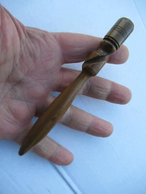 RARE ANCIEN AFFIQUET PORTE AIGUILLE TRICOT ART POPULAIRE 19 ème Th OLD FOLK ART - Photo 1/4