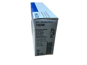 Eaton Eagle Decorator Duplex Grounding Receptacle 1107W-BOX 15A 125V Box Of 10 - Picture 1 of 3