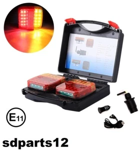Fanali Posteriori Led Wireless Magnetico Senza Fili Radio Frequenza Rimorchio - Foto 1 di 12