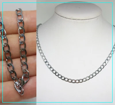 Collana Catenina in Acciaio Inox Uomo Donna Cuba Grumetta Punk 5mm - Immagine 1 di 4