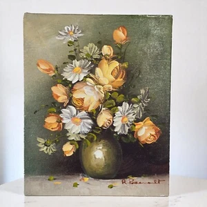 Vintage Oil Painting Floral Rose Signed Still Life Flowers Original Hand Painted - Picture 1 of 20