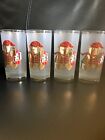Vintage Glass Culver Gold Christmas Teddy Bear Highball Drinking Glasses (4)