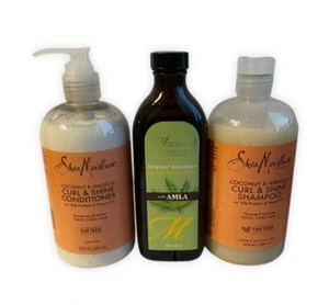 Shea Moisture Kokosnuss & Hibiskus Shampoo und Spülung Mit Jbco Amla Öl Set - Bild 1 von 5