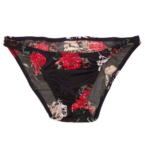 R1574 Mens Sexy Bikinis Floral printed Red Black - Picture 1 of 6