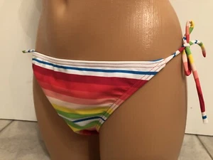 Hot Stuff Bikini Hose Höschen Slip Unterteil bunt gestreift Regenbogen 40 L NEU - Bild 1 von 9