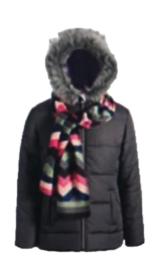 NUEVO CON ETIQUETAS S Rothschild & CO Conjunto de chaqueta y bufanda acolchada lisa para niñas grandes L (14) Foto 1 de 2