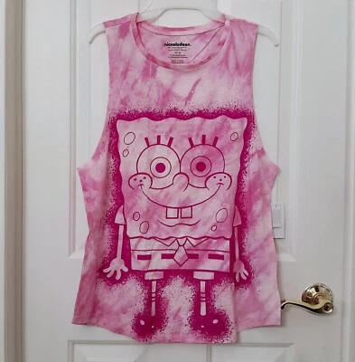 Camiseta sin mangas Bob Esponja con estampado gráfico de aerógrafo para mujer talla M L XL NUEVA Foto 1 de 4