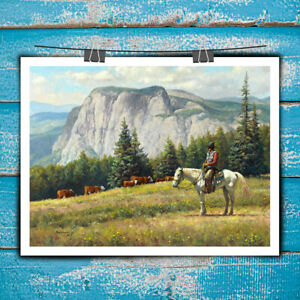 16x20.Martin Grelle Western Mountain Country Art Print Canvas Painting Wall Deco