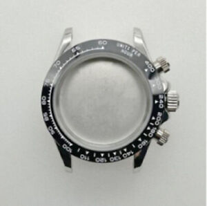 For Japan VK63 Movement ​41MM Steel Watch Case 6 Pin Sapphire Glass Waterproof