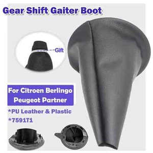 GEAR STICK LEVER GAITER BOOT FOR PEUGEOT PARTNER 2008-2017 PU LEATHER BLACK 5SP - Picture 1 of 8