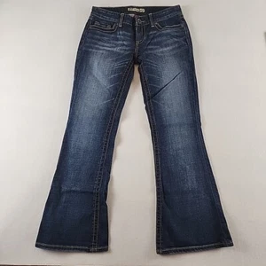BKE Denim Star Flare Stretch Jeans Damen Größe 28x31,5 Low-Rise Dark Wash Boho - Bild 1 von 18
