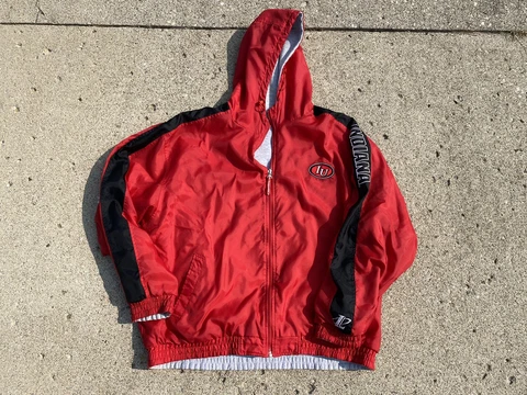 Vintage Indiana University IU Hoosiers Logo Arhletic Reversible Puffer Jacket 2X Cover