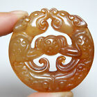 Old China hand-carved jade pendant necklace antique Talisman