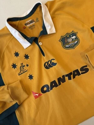 Canterbury Wallabies Men’s 3XL Rugby Union Polo Shirt Long Sleeve Australia  - Image 1 of 4