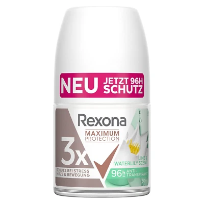 Rexona Maximum Protection Deo Roll On Lime Waterlily 96h 3x Schutz 50 ml - Bild 1 von 4