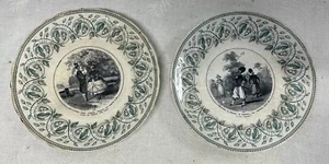 2 Assiettes Vieillard Bordeaux anciennes - Imagen 1 de 10