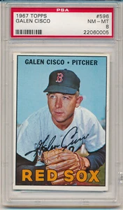 Topps Galen Cisco 1967 (serie High Number) (#596) PSA8 PSA - Imagen 1 de 2