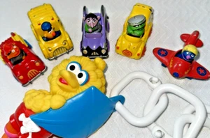 Vintage 5 Playskool 1980's Die Cast Metal Cars Sesame Street Big Bird Grouch - Picture 1 of 20