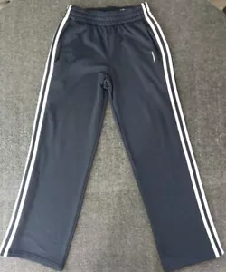 Juniors Adidas Athletic Jogging Pants Navy Blue White Stripes Sz Large Climawarm - Picture 1 of 14