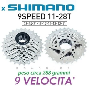 cassetta pacco pignoni bici corsa 11-28t shimano ruota libera 9 velocità 9 speed - Foto 1 di 5