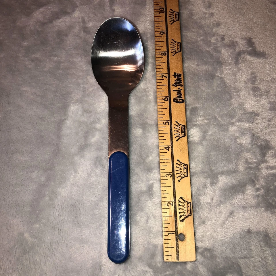 Vtg Dansk International Summer House Serving Spoon Blue Stainless Japan 9 inch - Image 1 of 4