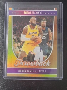2022-23 Panini NBA Hoops SILVER HOLO Throwback LeBron James #25 - Picture 1 of 2