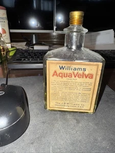 RARE Vintage Antique Rare 1920's Williams Aqua Velva bottle 1/3 full - Picture 1 of 4