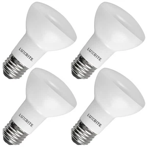 Luxrite BR20 LED Light Bulbs 6.5W=45W Bright White Dimmable 460LM E26 4 Pack - Picture 1 of 7