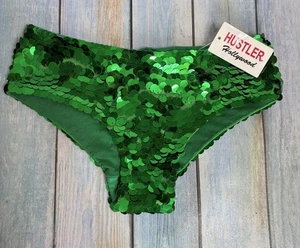 Vintage Hustler Hollywood XS Green Sequin Booty Shorts NWT - Picture 1 of 6