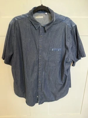 Handmade Pearl Snap Button Down Cotton Denim Xxl - Изображение 1 из 4