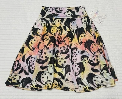 Falda Patinadora Lularoe Azul Niñas Talla 6 Midi Multicolor Panda Elástica Nueva con Etiquetas Foto 1 de 4