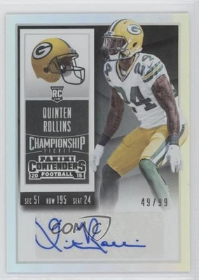 2015 Panini Contenders Championship Ticket /99 Quinten Rollins Rookie Auto RC - Image 1 of 2