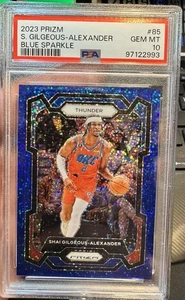 2023-24 Panini Prizm Shai Gilgeous-Alexander Blue Sparkle 19/144 #85 PSA GEM 10 - Picture 1 of 3