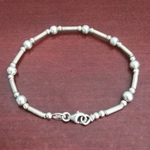 MWS 925 STERLINGSILBER PERLEN UND SEILE ARMBAND. MADE IN ITALY. 7,2" - Bild 1 von 9