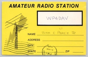 Ham Radio QSL WP4DAV Island of Enchantment San Juan Puerto Rico Postcard - Picture 1 of 2