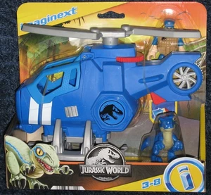 Imaginext Jurassic World Raptor Recon Helicopter Dinosaur Blue New Free Ship ! - Picture 1 of 6
