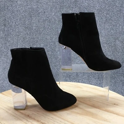 Call It Spring Boots Womens 8 Talcahuano Zip Ankle Bootie Black Fabric Heels - Image 1 of 4