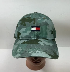 Tommy Hilfiger Logo Hat Baseball Trucker Unisex Cap Green Camo Adjustable NWT - Picture 1 of 8