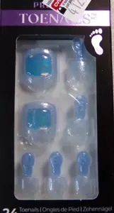 IMPRESS Premium PEDICURE TOENAILS Press On BLUE ICE - Picture 1 of 4