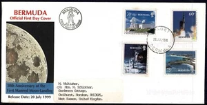 Bermuda 1999 The 30th Anniversary of First Manned Landing on Moon FDC - Used - Picture 1 of 2