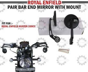 Fit For Royal Enfield "Hunter 350 Black BAR END MIRROR With Mount" - Bild 1 von 9